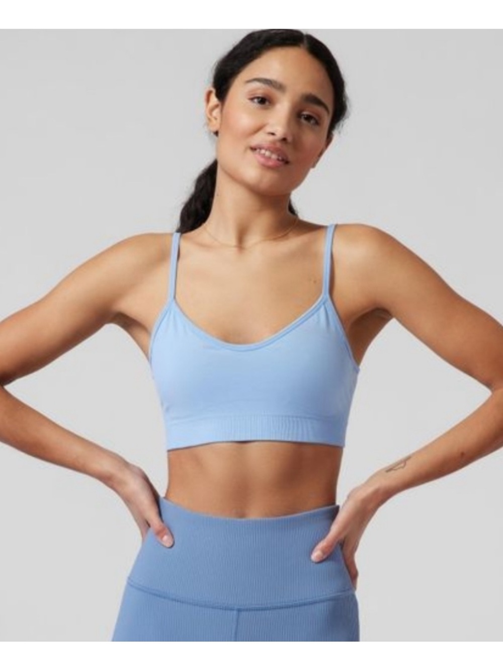 Athleta Sky Blue Adjustable-Strap Sports Bralette